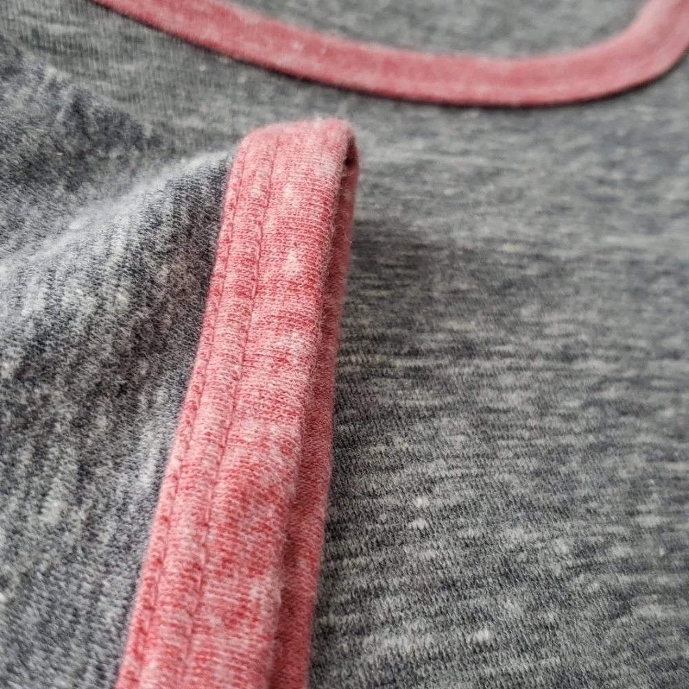 NEW Lularoe Heathered Julia Midi Dress Ringer‎ M Grey Pink NWT